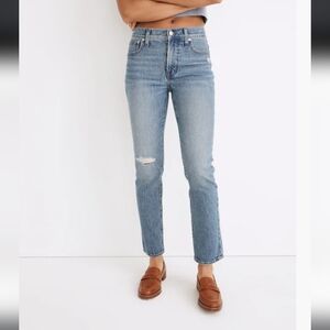 Madewell Mid-rise Perfect Vintage Jean in Ainsdale Wash Knee-rip Edition Size 32